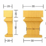 Capitello Legno Pino  w55xh75x25 Intagliato a Mano  Pru