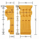 Capitello Legno Faggio w70xh145xd45  Pru