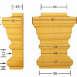 Capitello Legno Pino w82xh102xd35 Intagliato a Mano  Pru
