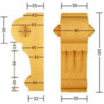 Capitello Legno Faggio w80xh160xd65  Pru