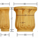 Capitello Legno Tiglio w83xh85xd30 Intagliato a Mano  Pru