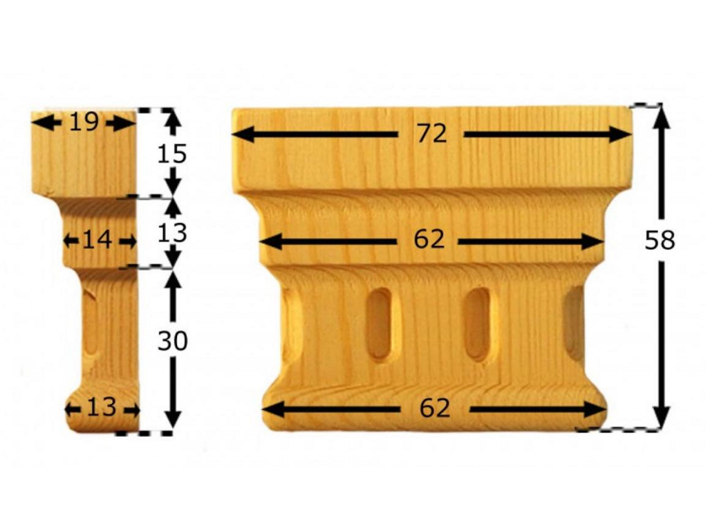 pruka619kihc.png Capitello Legno Pino w72xh58xd19 Intagliato a Mano Pru - immagine 1