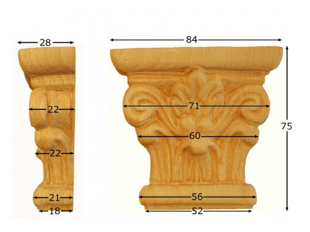 pruka620bu.png Capitello Legno Faggio w85xh75xd28 Pru - immagine 1