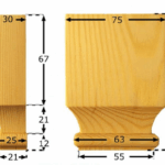 Capitello Legno Pino w75xh100xd30 Intagliato a Mano  Pru