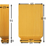 Capitello Legno Pino w65xh100xd25 Intagliato a Mano  Pru