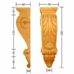Capitello Legno Faggio w78xh250xd65  Pru