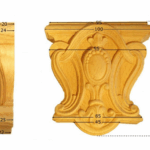CAPITELLO LEGNO FAGGIO W70xH80xD21- W100xH110xD29- W125xH130xD31- W140xH152xD38- W165xH170xD36- W200xH210xD44-LIBERTY prodotto da PRU