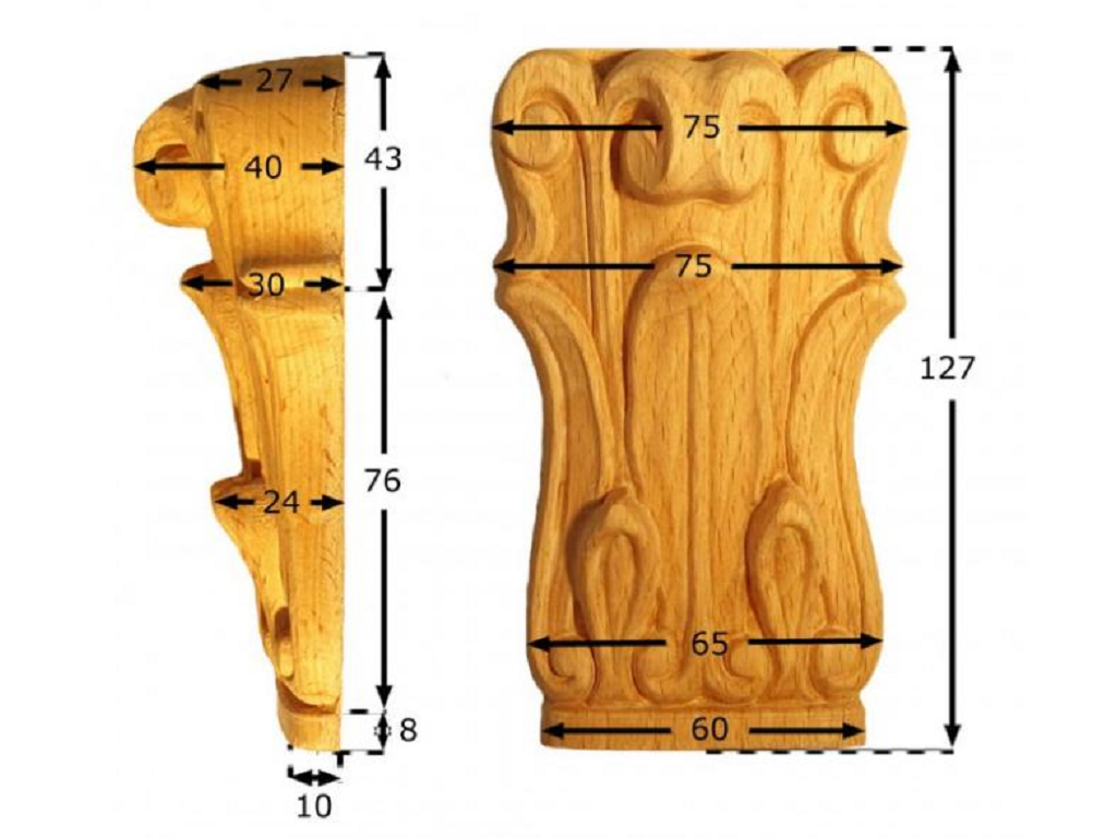 pruka675cbu.png Capitello Legno Faggio w125xh75xd42 Pru - immagine 1