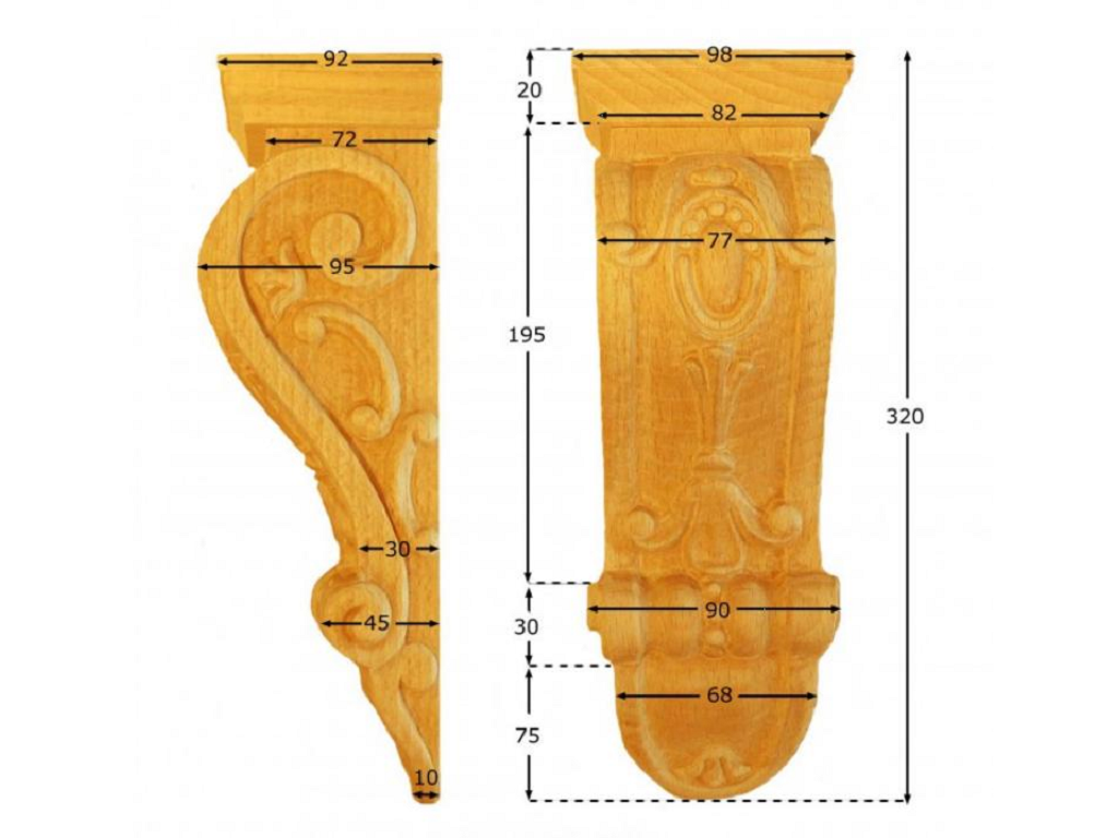 pruka678bbu.png CAPITELLO LEGNO FAGGIO W85xH265xD82- W98xH320xD100- W65xH180xD58 prodotto da PRU - immagine 1