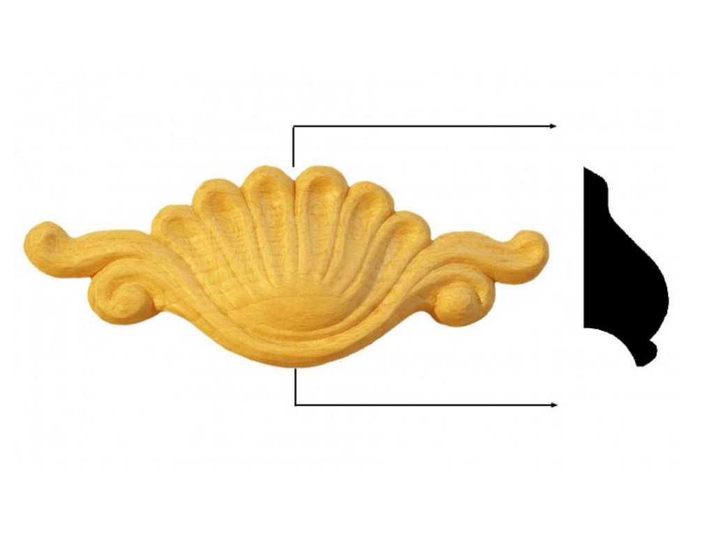 prumu119bu.png Modello Conchiglia Legno Faggio w145xh55xd22 Pru - immagine 1