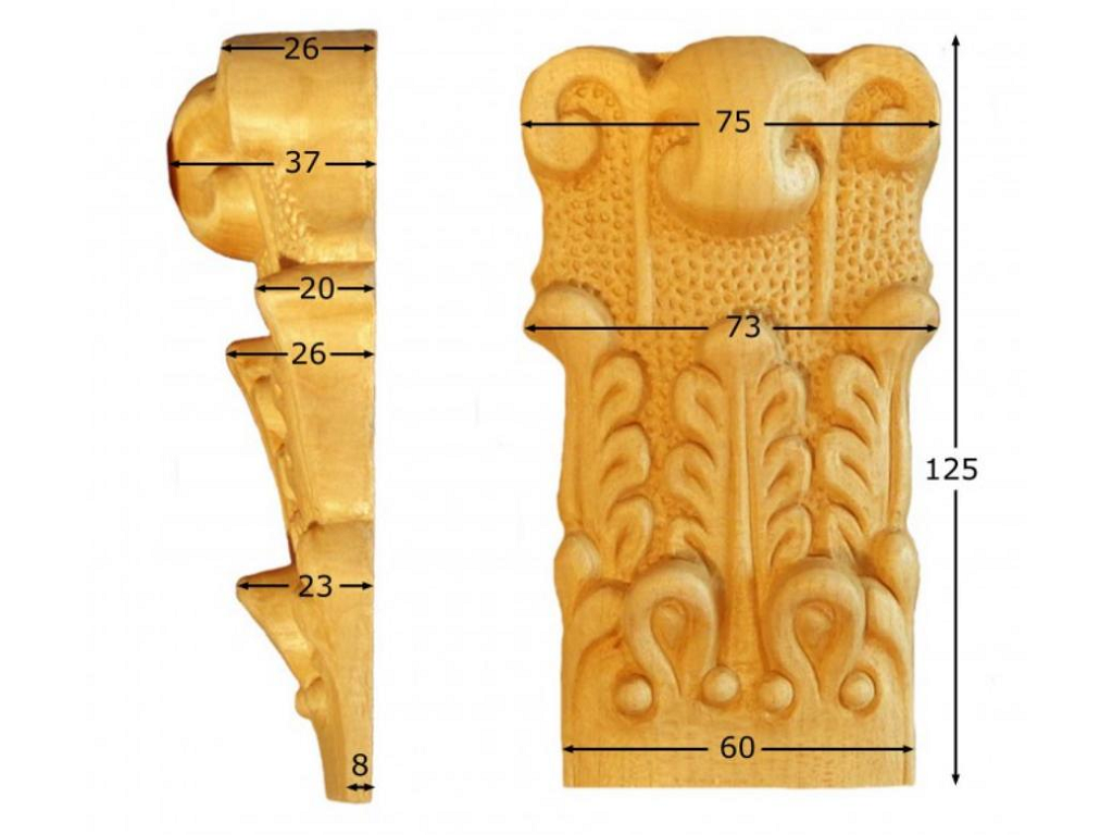 prumuop197abu.png Capitello Legno Faggio w70xh125xd37 Pru - immagine 1