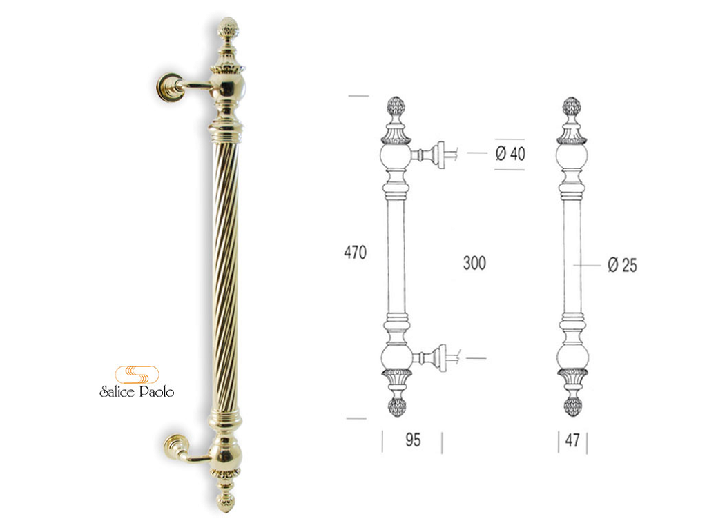 pss3070pvd.png Maniglione Karachi Interasse 500 mm.685x47h Pvd | Salice Paolo - immagine 1