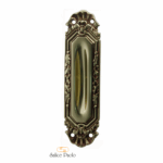 Maniglia Incasso Ovale Porta Scorrevole modello Ginevra mm.41x155h Senza Foro Chiave POV-Patinato Oro Vecchio | Salice Paolo