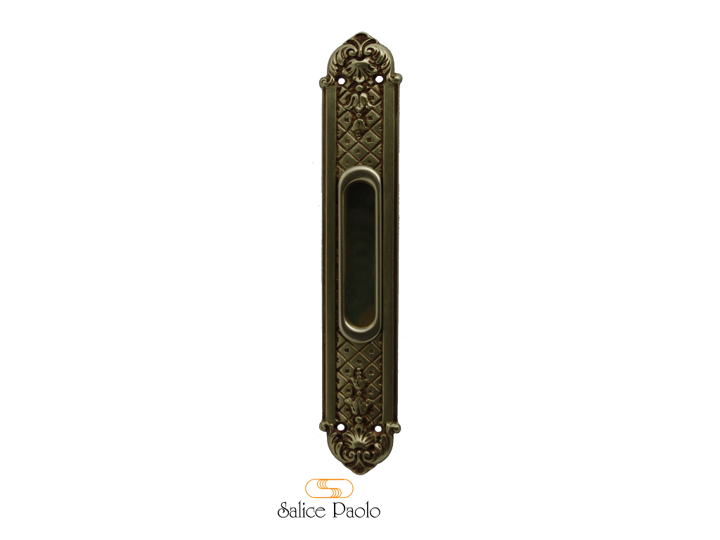 pss4286ssfpovc.png Maniglia Incasso Ovale Porta Scorrevole modello Damasco mm.43x257h Senza Foro Chiave POV-Patinato Oro Vecchio | Salice Paolo - immagine 1