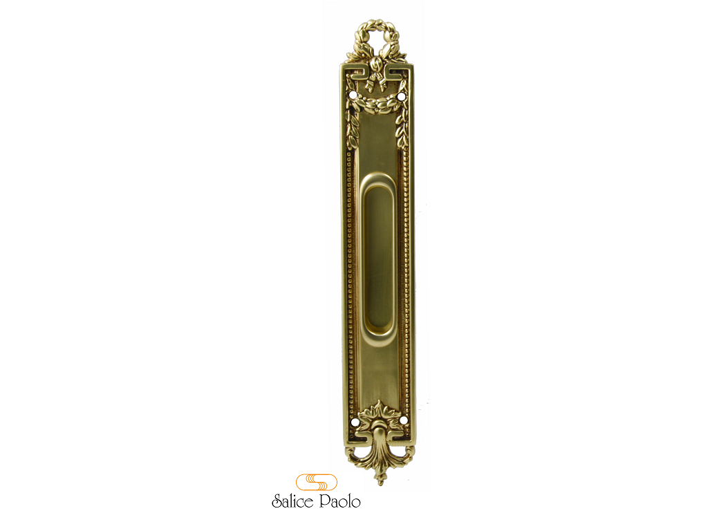 pss4296ssfpovc.png Maniglia Incasso Ovale Porta Scorrevole modello Orleans mm.43x275h Senza Foro Chiave POV-Patinato Oro Vecchio | Salice Paolo - immagine 1