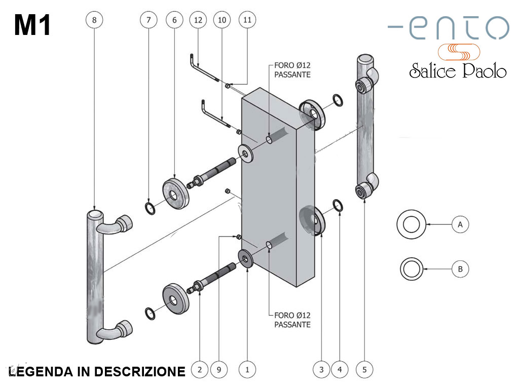 pssm1.png Montaggio Maniglione per Porta in Legno M1 Passante Accoppiato con Rosetta | Salice Paolo - immagine 1