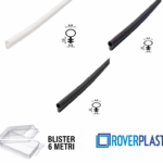 SCATOLA GUARNIZIONE PORTE INTERNE LEGNO SENZA PROTEZIONE SILICONICA mm.5,5x6,8h mt.50 BIANCO-MARRONE-NERO prodotto da  ROVERPLASTIK