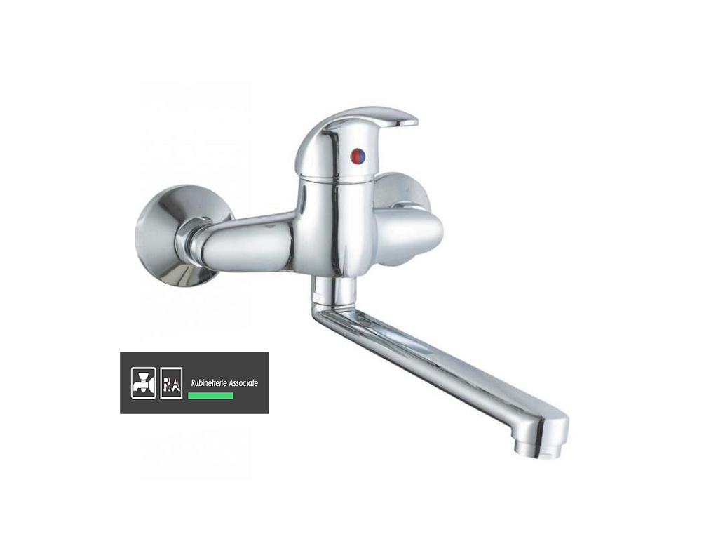 rub86lvmcr.png Miscelatore Lavello Attacco Muro Modello Euro Cromo Rubinetterie Associate - immagine 1