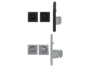 Maniglia Incasso Quadra Porta Scorrevole modello 2950-Z45 d.60x60/48 con Nottolino+Serratura Q8mm E50+Tirante varie finiture | SAB Serrature