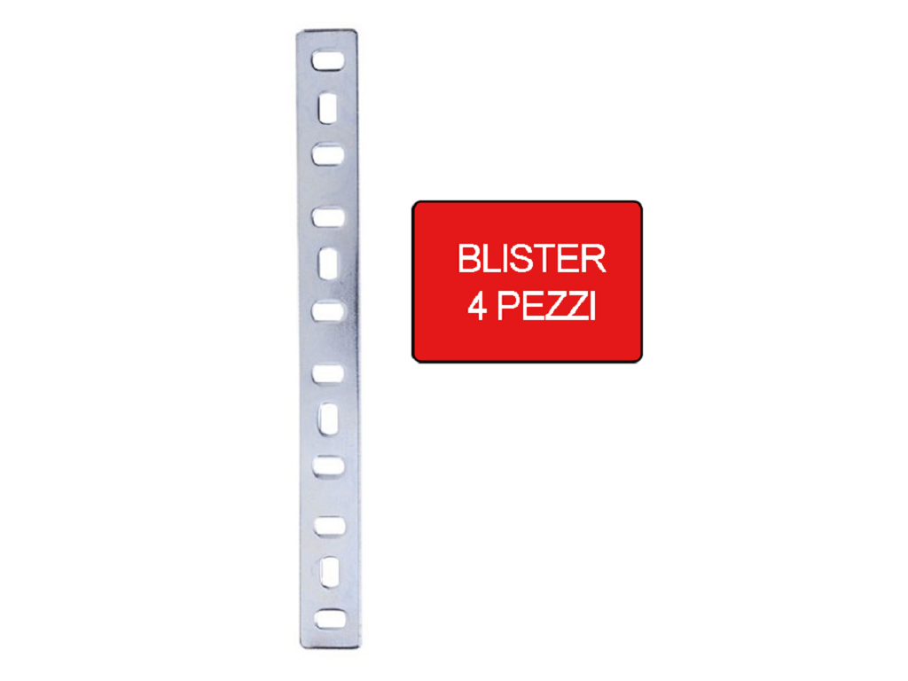 sip2273c.png Lastrina Diritta Pesante con Asole Zincato in Blister da 4 Pezzi mm.100 | Sipa - immagine 1