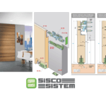 SISTEMA INVISIBILE PORTA SCORREVOLE IN LEGNO HIDEN mm.800-1150 PORTATA kg.40/80 | SISCO SISTEM LINE