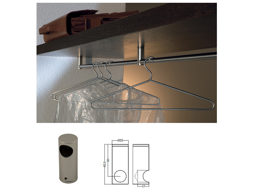 tahto25185c.png Supporto Soffitto per Tubi Ø18 Cieco NKS - Nichel Satinato | Tahuma - immagine 1