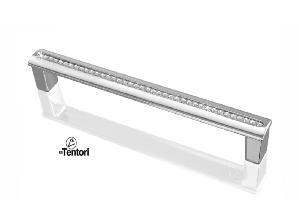 tenm1888a128crlswc.png MANIGLIETTA MOBILE INTERASSE 128 mm. DA 135x14x21 mm. CON PIETRE SWAROVSKI prodotta da TENTORI - immagine 1