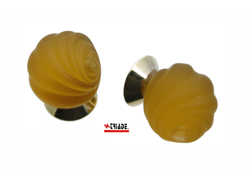 trimusa2504s4c.png Pomolino Mobile Vetro Murano Musa d.25x28h Dorato-Ambra/Satinato Triade - immagine 1