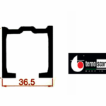BINARIO ALLUMINIO GREZZO "CLASSIC-ECLETTICA"  DA 37x36,5 mm. PORTATA 160 kg.  prodotto da TERNO SCORREVOLI