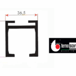 Binario Alluminio Grezzo con Alette mm.36,5x41 Portata  kg.160 cm.300 | Terno Scorrevoli