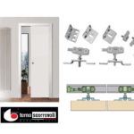 SISTEMA PORTA SCORREVOLE modello CLASSIC STAFFA NORMALE+BINARIO PORTATA kg.80 | TERNO SCORREVOLI