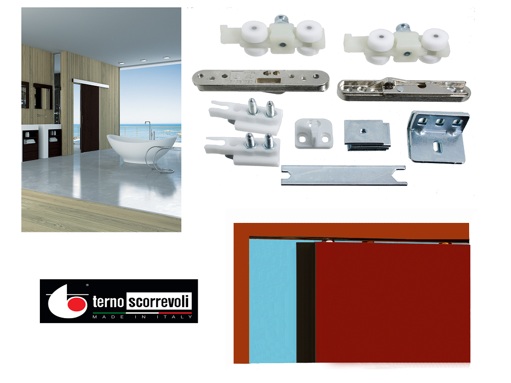 tsceclettica-1.png Sistema Porta Scorrevole Legno Modello Ecletica Staffa Automatica Portata kg.80 | Terno Scorrevoli - immagine 1