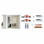 Sistema Porta Scorrevole Legno Modello Fluid Classic Staffa Normale Ammortizzata Olio Portata kg.80 |Terno Scorrevoli