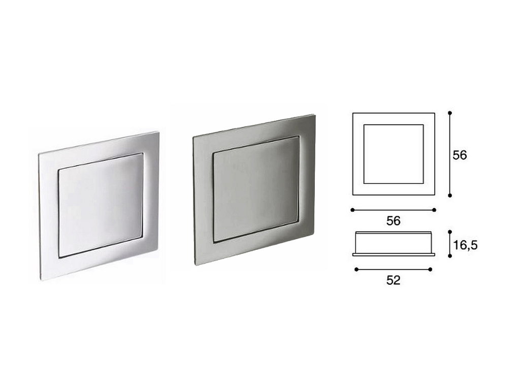 ucgmb09107b0xx.png MANIGLIA INCASSO INTERASSE 46 mm.53x53 SPORTELLO MOLLA VARIE FINITURE prodotto da CONFALONIERI - immagine 1