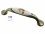 Maniglietta Mobile Interasse 96 mm.125x30x20h Porcellana Avorio Patinato Varie Finiture | Utensil Legno