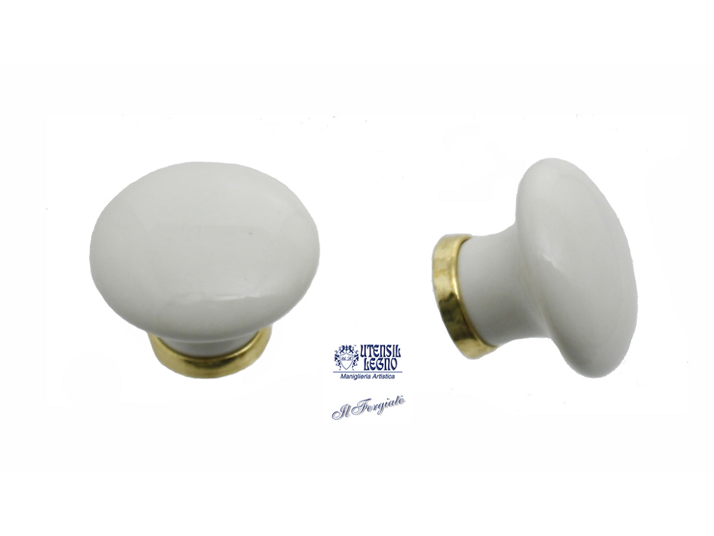 utspp00230c.png Pomolino Mobile Porcellana Tondo d.30x25h OLV+Fondo Avorio Varie Finiture | Utensil Legno - immagine 1