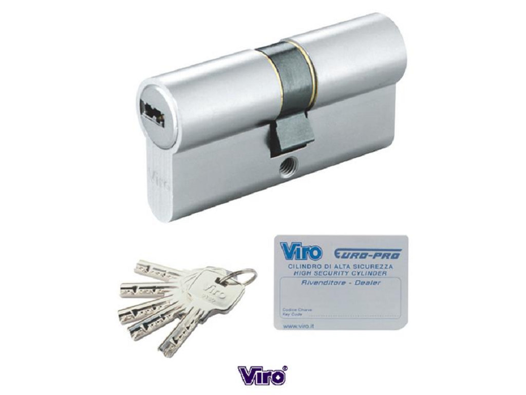 vir820.png CILINDRO EUROPEO EURO-PRO PEARL NICKEL SATINATO VARIE LUNGHEZZE | VIRO - immagine 1