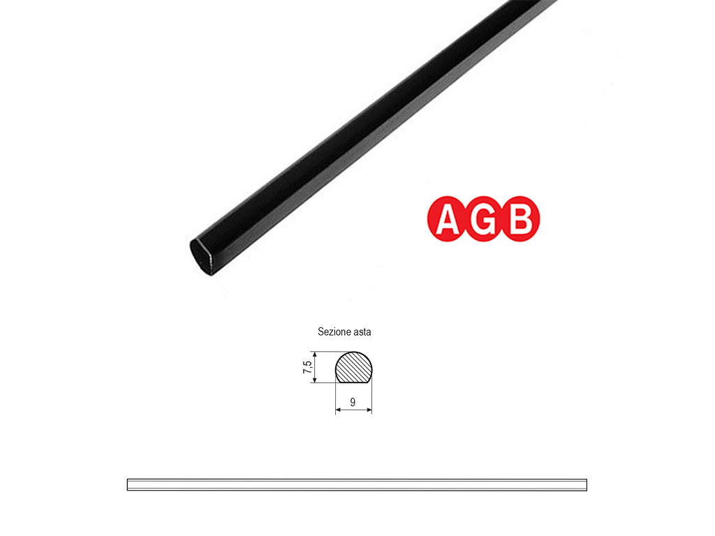 agbh009000xx.png Asta Chiusura Spagnoletta Abaco ZVN-Nero varie lunghezze | AGB - immagine 1