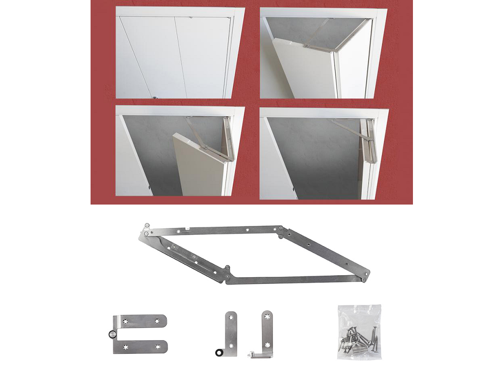 cel822a80sx.png Sistema Porta Legno a Libro Cerniera Compack Living 180° Tirare Sinistra Inox | Celegon - immagine 1