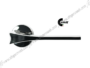 Maniglia Malibu Rosetta Tonda d.52x9h Bocchetta Foro Chiave Z2A - Cromo Lucido  Comit - immagine 2