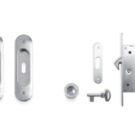 Maniglia Incasso Ovale Porta Scorrevole modello K201FCC mm.39x150 con Foro Chiave 2B-Cromo Satinato  Comit