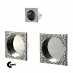 Maniglia Incasso Quadra Porta Scorrevole modello K302CT2 d.53x53/48 Senza Foro Chiave con Cristalli varie finiture | Comit