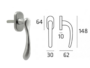 Maniglia per Finestra Dk Yaris Movimento 4 Scatti Metallo Quadro D.7x35mm varie finiture  Comit - immagine 2