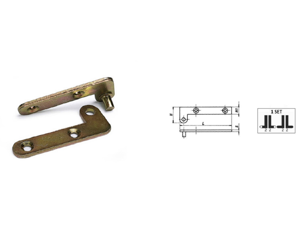 cof040704.png Perni Doppio Collo con Piastrina mm.80 Ottonato pz.4 - immagine 1