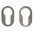 Bocchetta Ovale Mini Foro Yale per Cilindro Europeo d.40x25x2h AISI304 Inox Satinato  Fimet Maniglie
