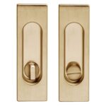 Maniglia Incasso Rettangolare Porta Scorrevole modello 3663 mm.40x125 Con Nottolino Ottone Satinato  Fimet Maniglie