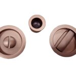 Maniglia Incasso Tonda Porta Scorrevole modello 3666 d.57/48 Con Nottolino+Serratura E50 F090-Bourbon  Fimet Maniglie