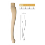 Gamba Legno Faggio Grezzo d.65x80 / 20 mm.430h | Gpi