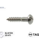 Vite Legno TB Taglio Din 96 Nickel in Blister da pz.25 mm.2,0x12 | Mustad