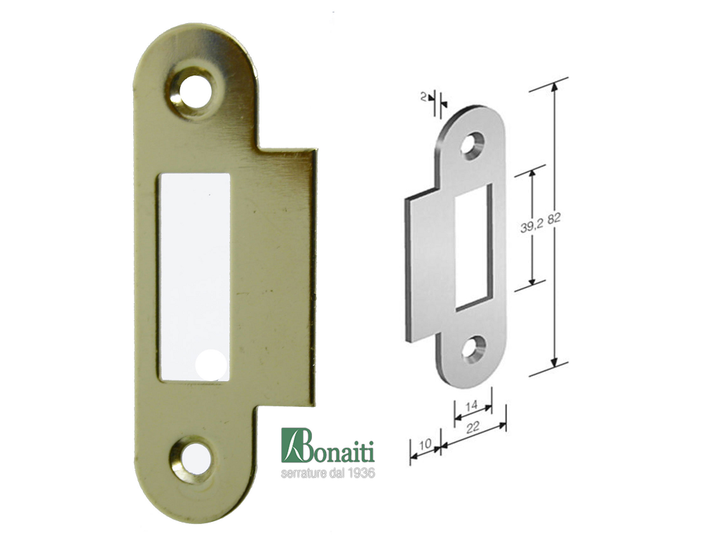 bon4g38500015cc.png Contropiastra 385 Bordo Tondo Aletta Quadra Frontale 22x82 mm. | Bonaiti - immagine 1